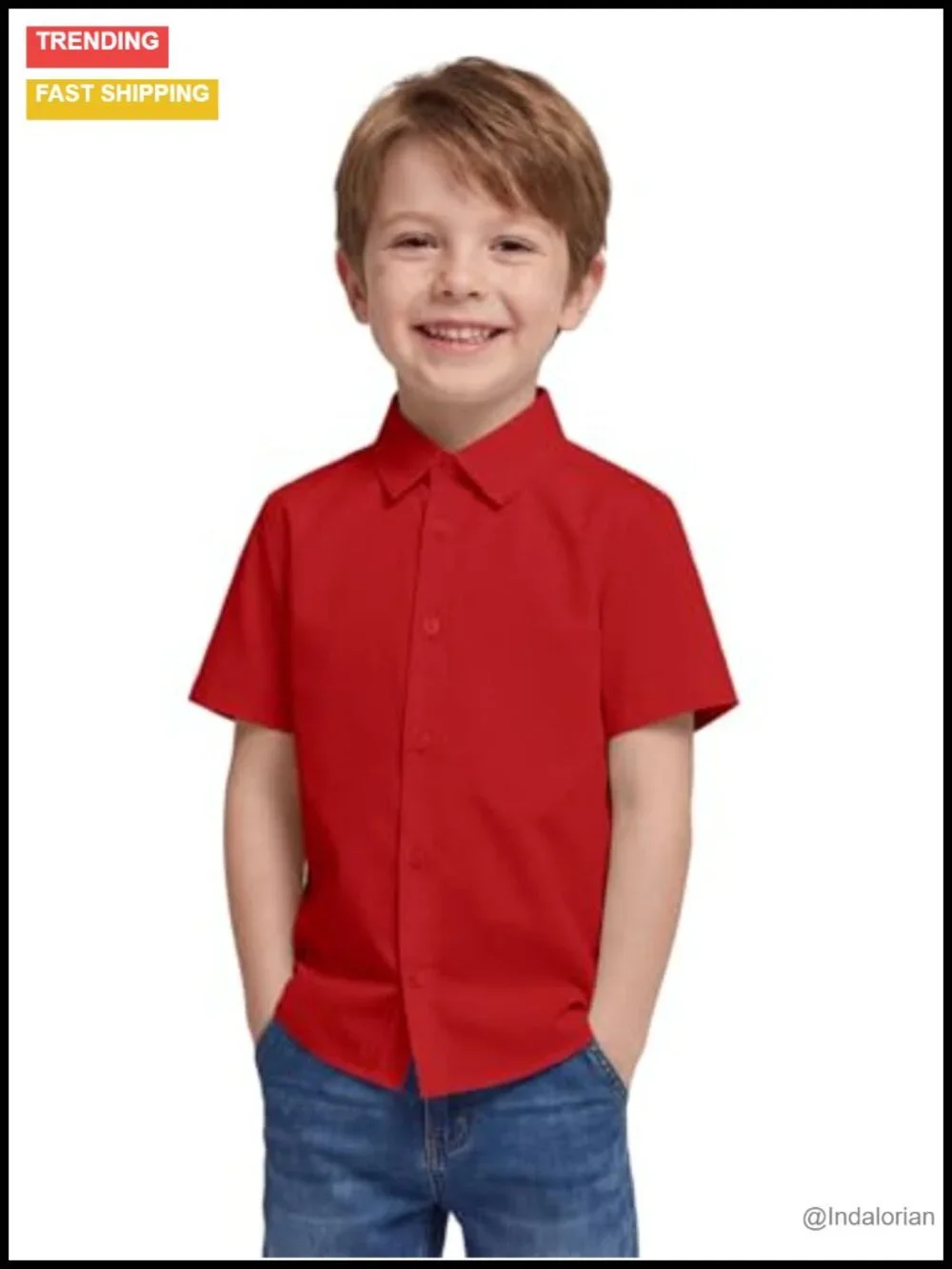 Toddler Boys Short Sleeve Button Down Shirt School Uniform Summer Casual Top